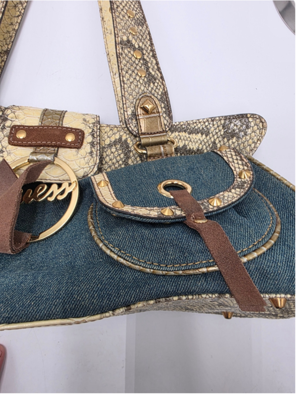Authentic Vintage Guess Y2K Denim Shoulder Bag - Picture 15 of 16